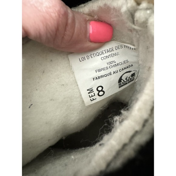 Sorel Kaufman Caribou Snow Boots Made in Canada Women's US 8 Excellent Black Tan - Picture 6 of 12